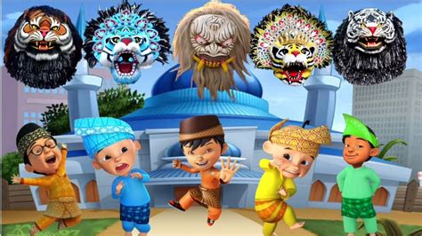 Seru Barongan Upin Ipin Dan Kawan Kawan Bermain Di Depan Masjid