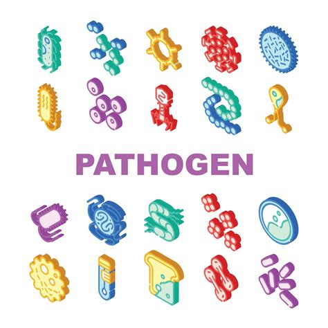 Pathogen Virus Disease Collection Icons Set Vector 17318994 Vector Art