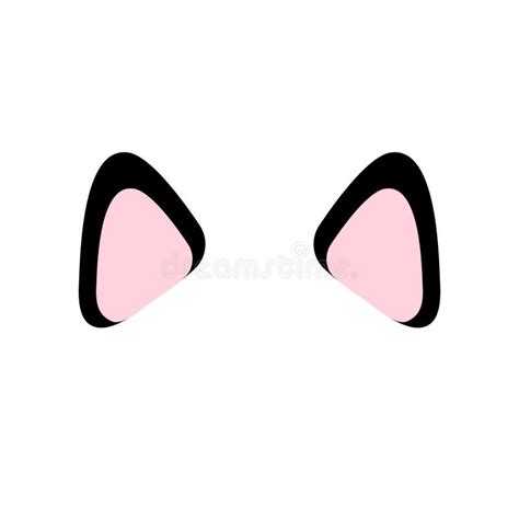 Vector Flat Cartoon Colored Cat Ears Stock Vector - Illustration of ...