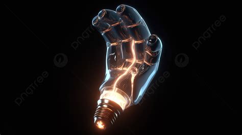 Illuminated Robotic Hand In 3d Background Robot Hand Robot 3d Robot