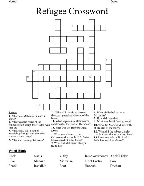 Refugee Word Search Wordmint