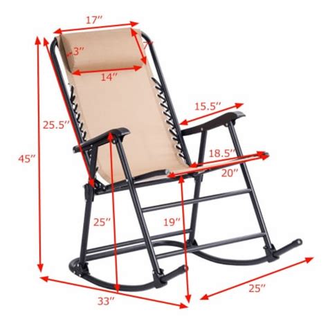 Costway Folding Zero Gravity Rocking Chair Rocker Porch Outdoor Patio