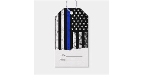 Distressed Police Flag T Tags Zazzle