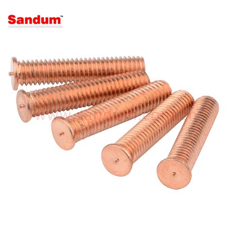 Brass Copper Plated Flanged Projection Weld Studs For Automotive