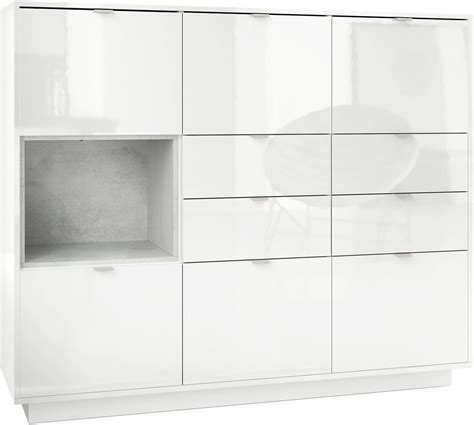 Vladon Buffet Haut Armoire Metro V2 Corps En Blanc Haute Brillance