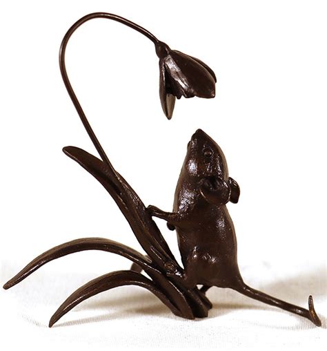 Michael Simpson Bronze Mouse With Snowdrop Art To Buy Online Ref