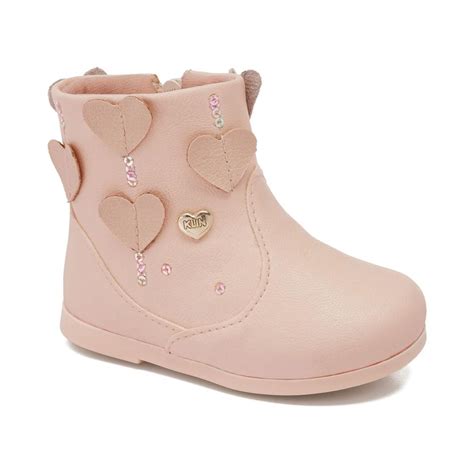 Bota Infantil Klin Miss Baby Corações em Zíper