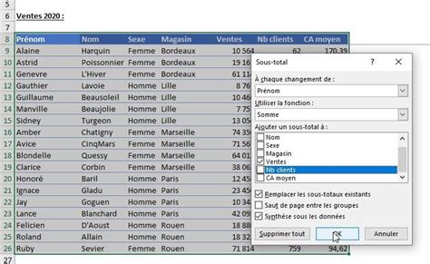 Comment Calculer Des Sous Totaux Dans Un Tableau Excel La Fonction Sous