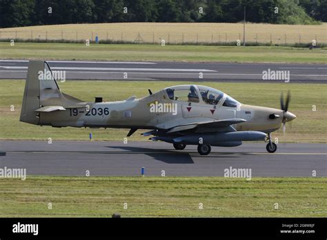 Uno de los seis Embraer A 29B Super Tucanos destinado a la Fuerza Aérea