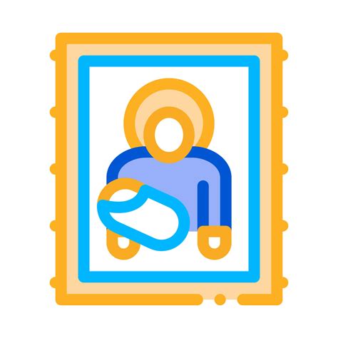 icon of holy mother of god icon vector outline illustration 17549072 ...