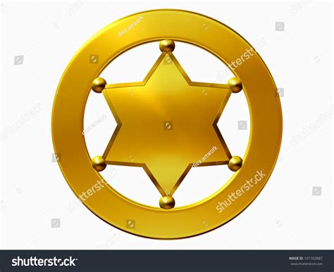 Blank Sheriff Badge Gold Stock Illustration 101102887 Shutterstock