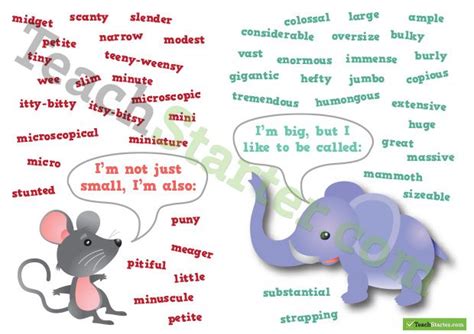 Other Words For Smallbig Synonym Poster Teaching Resources Teach