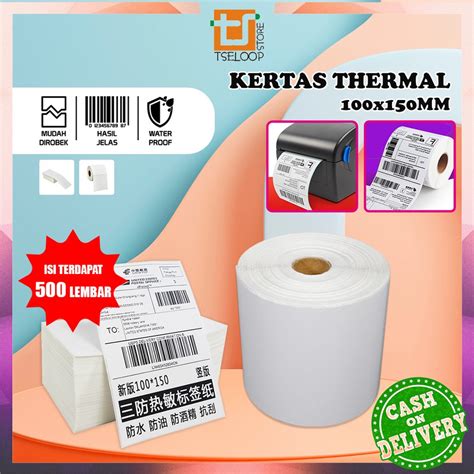 Jual OFM A72 Label Sticker Thermal 100x150 MM Isi 500 LEMBAR Kertas