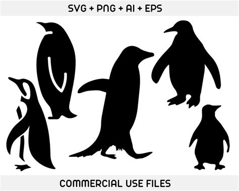 Penguin Svg Penguin Svg Bundle Penguin Clipart Penguin Etsy