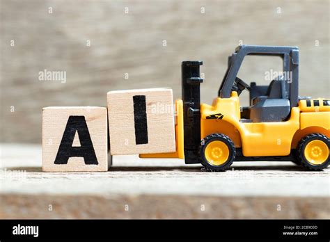 Toy Forklift Hold Letter Block I To Complete Word Ai Abbreviation Of