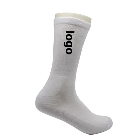 Custom Athletic Blank White Logo Socks Crew Running Sport Socks For Men ...