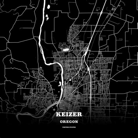 Keizer, Oregon, USA map | Poster template, Map poster, Map