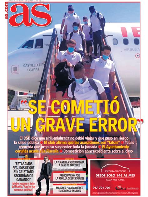 La Portada Del Diario As 23 07 2020