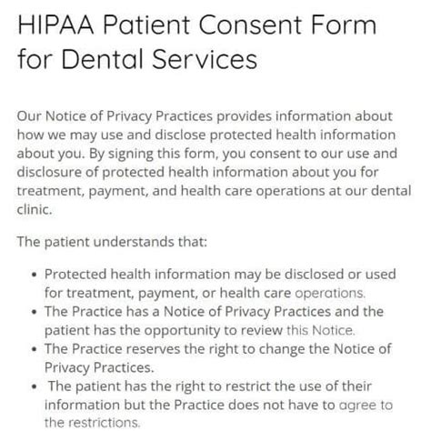 Printable Dental Hipaa Form Pdf