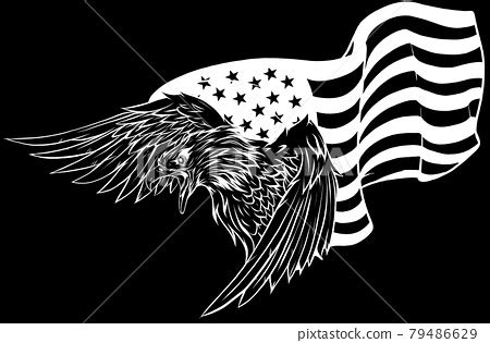 Vector Illustation American Eagle Against Usa Flag Stock Illustration