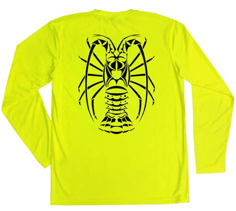 Scuba Diving Long Sleeve Shirt | Safety Yellow Lobster Swim Shirt – Shark Zen