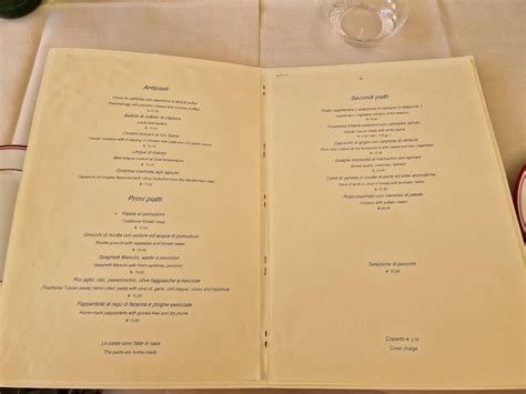 Menu Da Ristorante La Grotta Montepulciano Via Di S Biagio