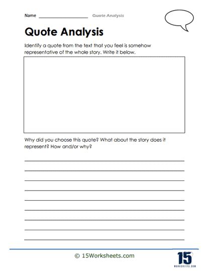 Quote Analysis Worksheets - 15 Worksheets.com