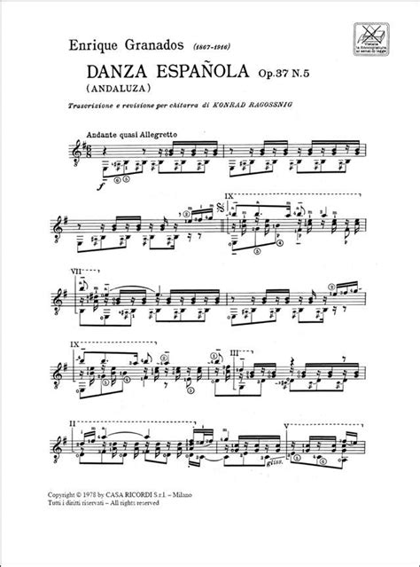 Danza Espanola Op No Andaluza By Enrique Granados Sheet Music