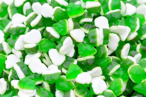 Premium Photo | Green and white gummy candy frog