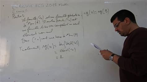 Correction Ecricome ECS mathématiques 2018 Exo 1 partie 1 YouTube