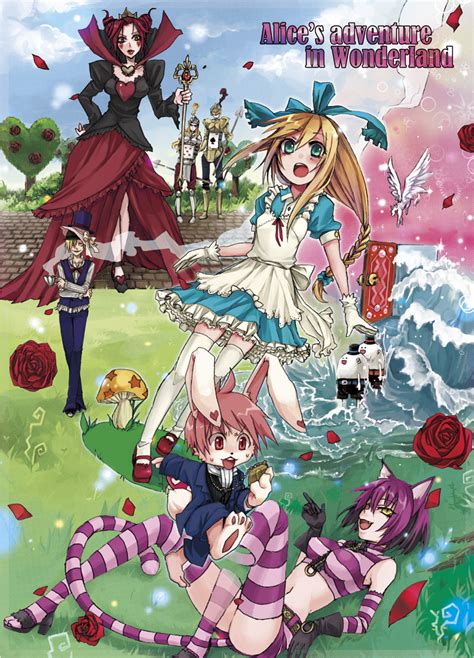 Alice White Rabbit Cheshire Cat And Mad Hatter Alice In Wonderland