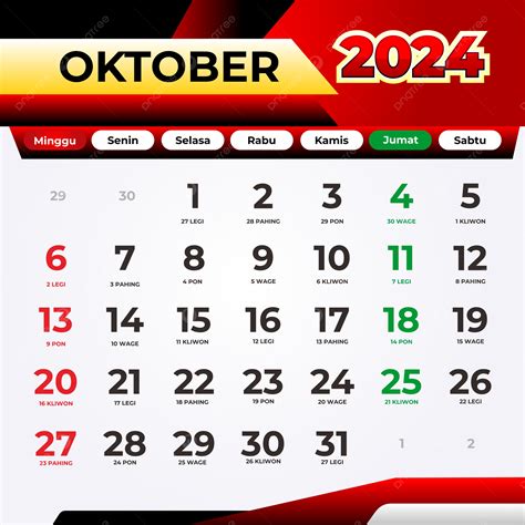 Kalender Oktober 2024 Lengkap Dengan Tanggal Merah Dan Hari Libur