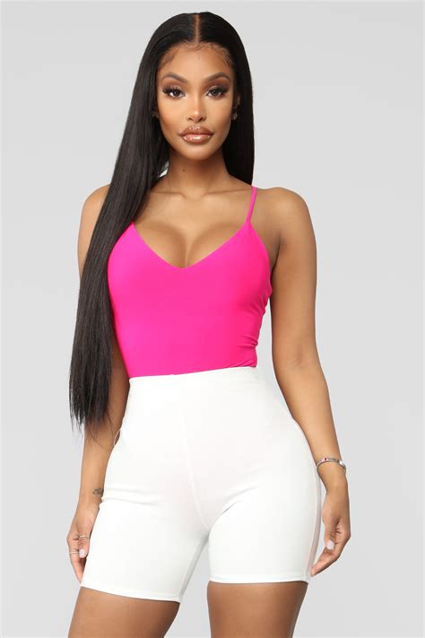 Here To Stay Bodysuit Neon Pink