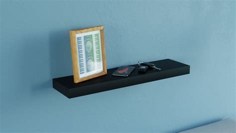 Matte Black Floating Shelf 450x150x38mm The Shelving Shop