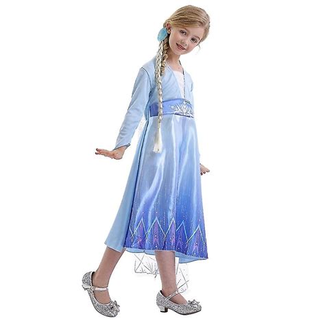 Disney Frozen Costume Pour Filles Princesse Elsa Robe Bleu Long