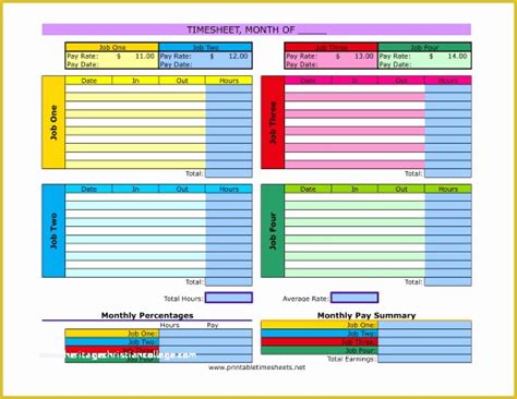 Free Excel Timesheet Template Multiple Employees Of 15 Time Card Calculator Templates