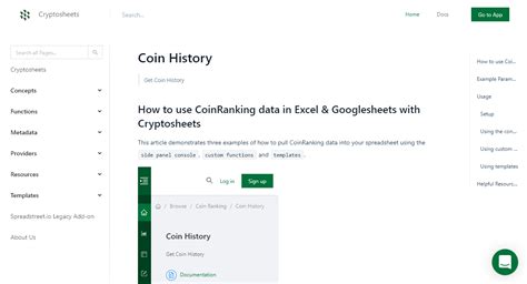 How to pull Coin History data from CoinRanking into Excel and Google ...