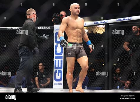 Las Vegas Nv Usa 1st Apr 2023 Featherweight Marlon Moraes Walks To