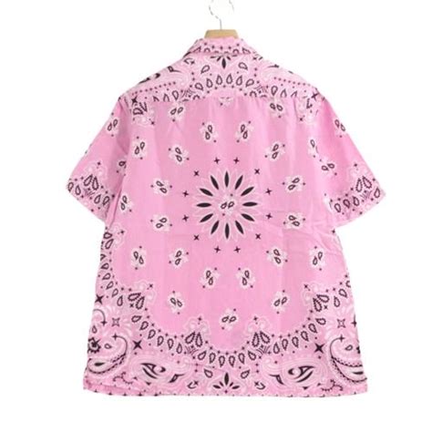 Supreme シュプリーム 21ss Bandana Silk Ss Shirt バンダナ シルク シャツ M ピンク ブランド古着買取・販売unstitchオンラインショップ