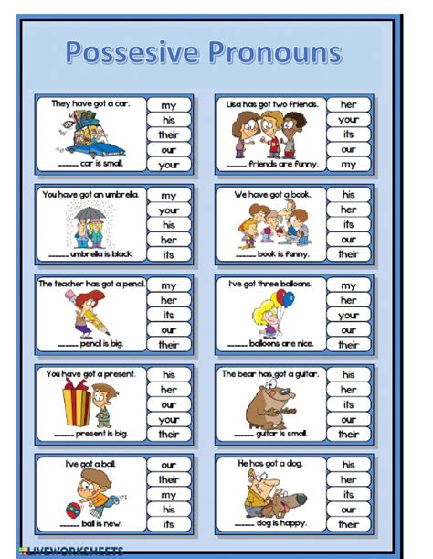 Possessive Pronouns Worksheets Possessive Pronouns Worksheet