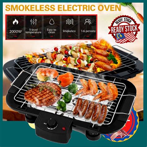 🔥electric Bbq Grill 2000w🔥 Smokeless Non Stick Pemanggang Korean