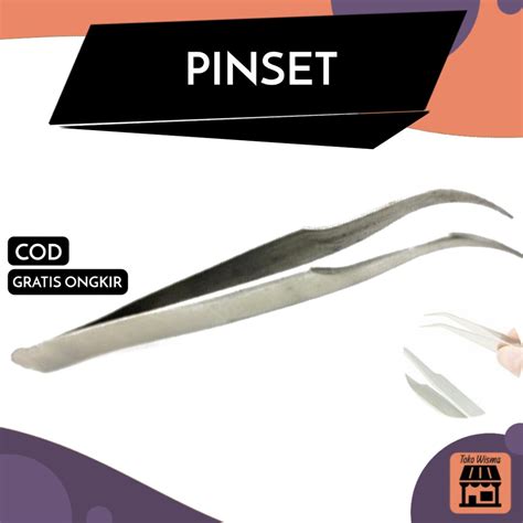 Jual Pinset Pingset Twizer Tweezer Benang Bengkok Stainless