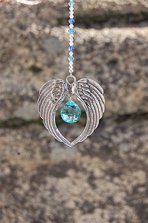 Crystal Suncatcher Angel Wings Swarovski Car Charm 20mm Elven Jewelry