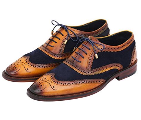 Lethato Wingtip Brogue Oxford Navy Blue Navy Blue 10 5 11 US