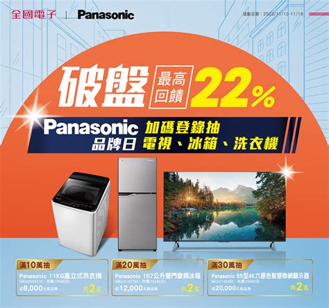 1121110 1119 破盤 Panasonic 品牌日 買 Panasonic 家電商品滿額上網登錄抽電視冰箱洗衣機