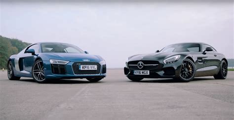 2017 Audi R8 V10 vs. Mercedes-AMG GT S Drag Race Ends With "He's Gone" - autoevolution