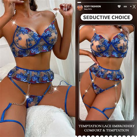 Conjunto Lingerie Er Tico Feminino Bralette De Renda Suti Conjunto