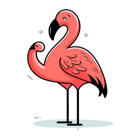 Ilustração vetorial de um flamingo em estilo de desenho animado | Vetor