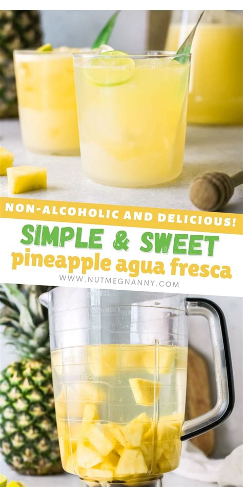 Pineapple Agua Fresca Recipe In 2021 Summertime Drinks Pineapple Agua Fresca Agua Fresca