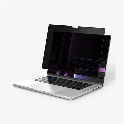 AFL06157 - Macbook Pro 16" Screen Protector Safe View showing the screen protector hovering in ...